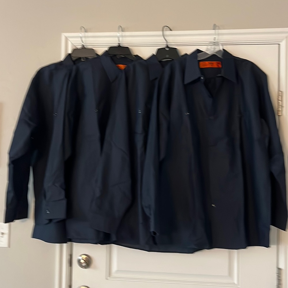Red Kap XL men’s workwear long sleeve navy shirt set of 4